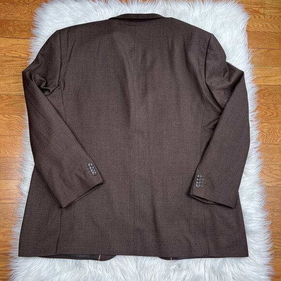 Bocaccio Uomo Men Suit 54L Pants 44x31.5 Brown Polyester Viscose Spandex - Picture 8 of 16